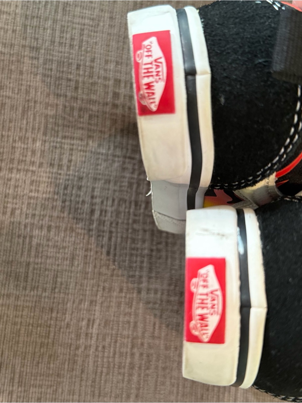 Vans Kids Black Sneakers with Yellow & Red Flame Detail - Picture 4 of 11